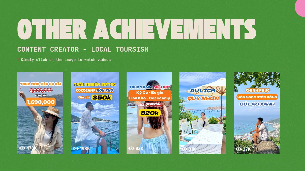 Local tourism content page from the portfolio PDF